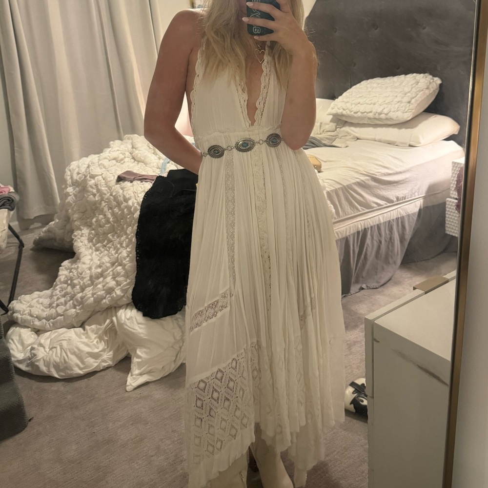 Free People Lace Cream Dress
